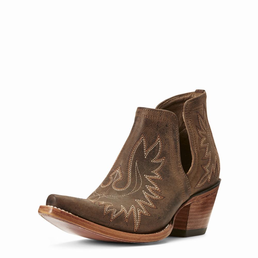 Brown Women\'s Ariat Dixon Booties | 6374-BCZFQ