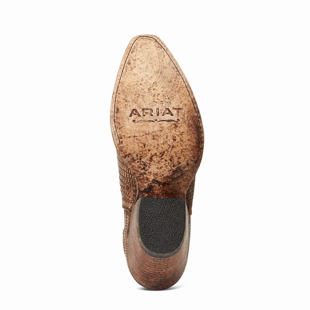 Brown Women's Ariat Dixon Lizard Booties | 5173-NTKOS