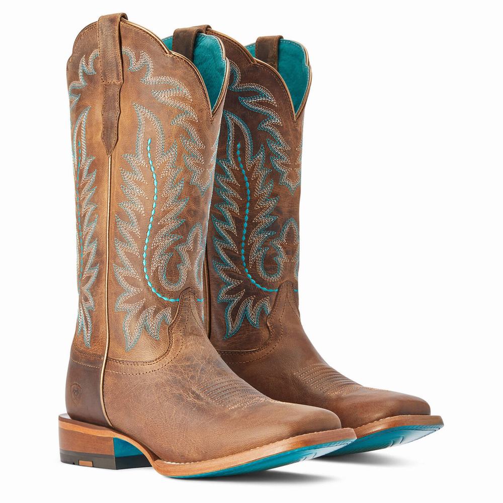 Brown Women's Ariat Frontier Tilly Western Boots | 2640-PQGVL