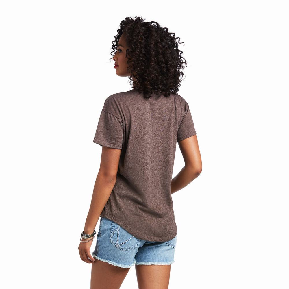 Brown Women's Ariat Hereford Tops | 8972-GILEF