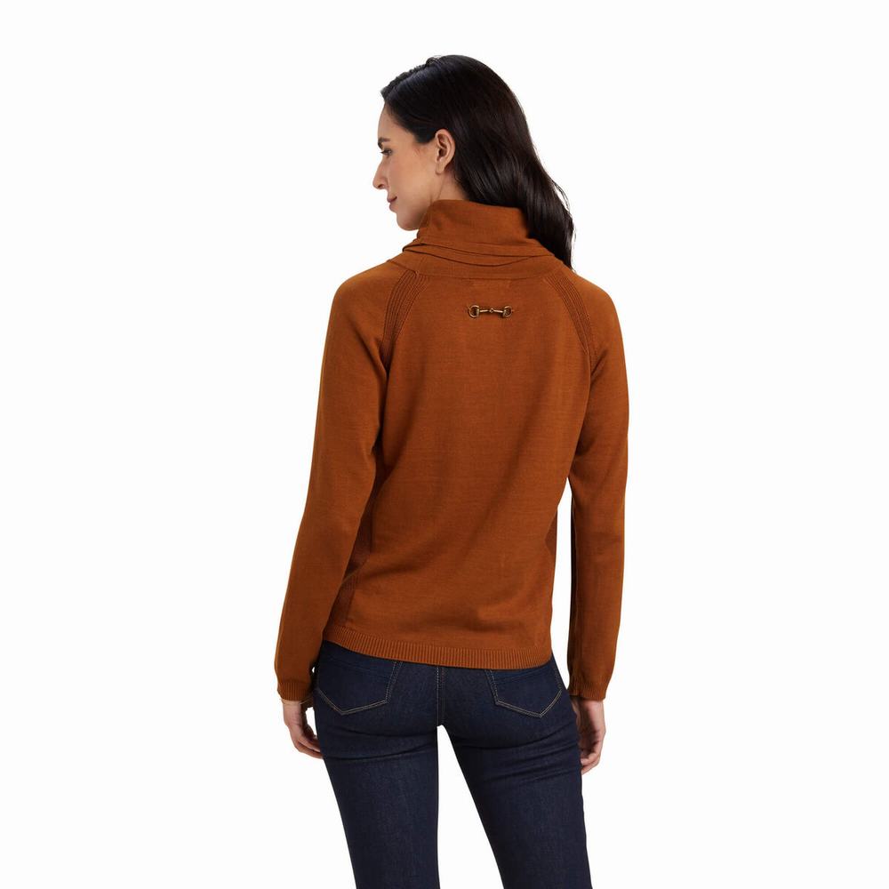 Brown Women's Ariat Lexi Sweaters | 1732-ITPOS