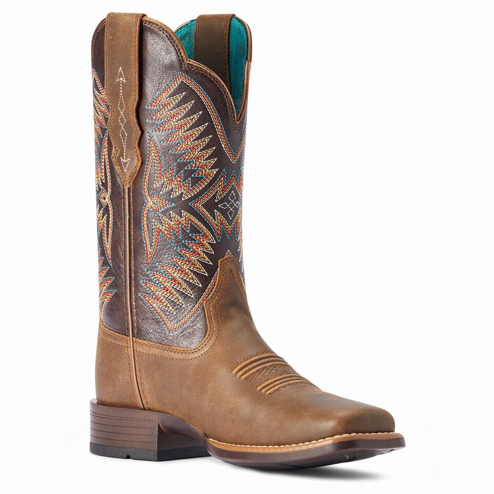 Brown Women's Ariat Odessa Western Boots | 2456-KXSBV