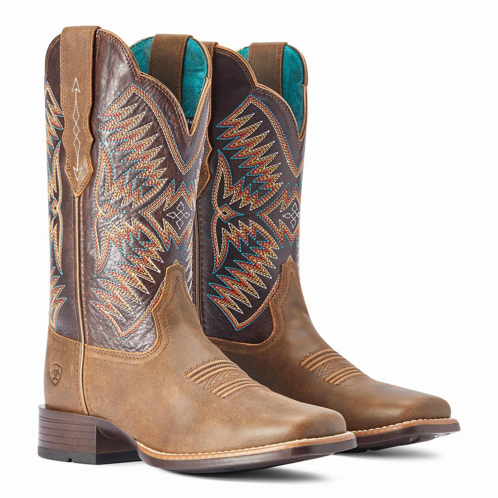 Brown Women's Ariat Odessa Western Boots | 2456-KXSBV