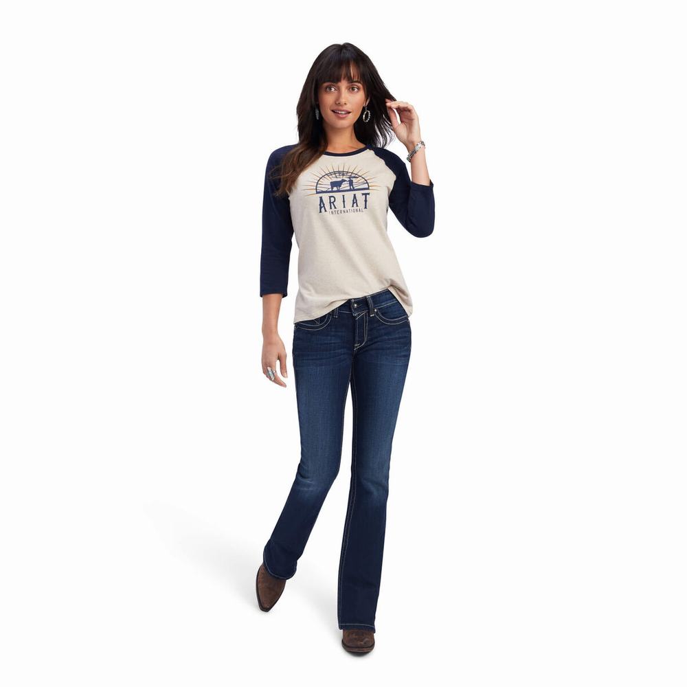 Brown Women's Ariat REAL Rainbow Classic Tops | 9612-OIMJZ