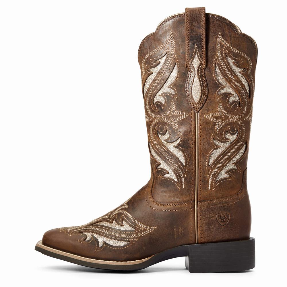 Brown Women's Ariat Round Up Bliss Western Boots | 0127-CBFVT