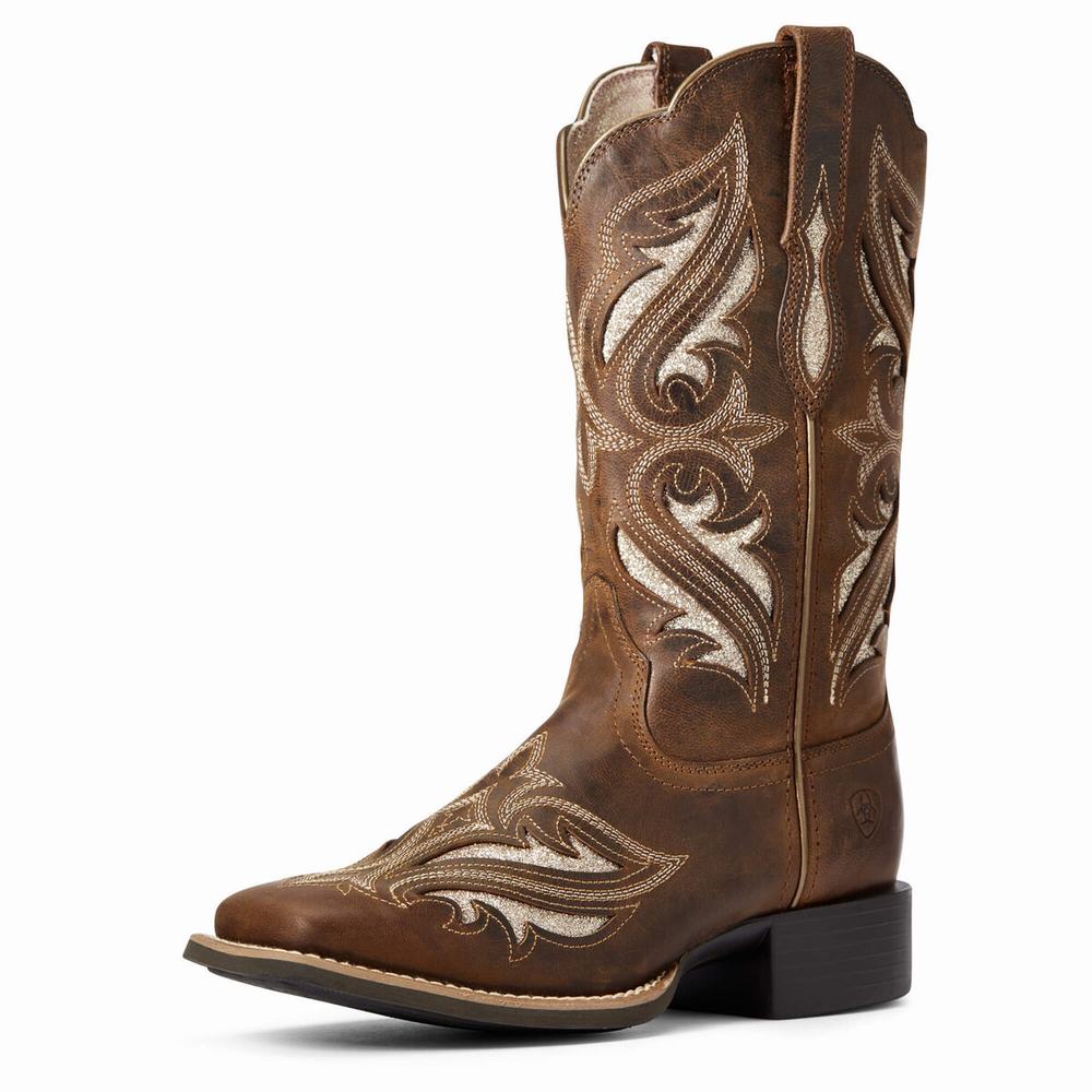 Brown Women\'s Ariat Round Up Bliss Western Boots | 0127-CBFVT