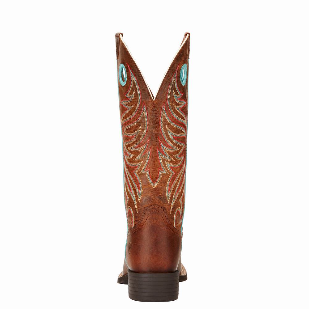 Brown Women's Ariat Round Up Ryder Western Boots | 7521-TRIYJ