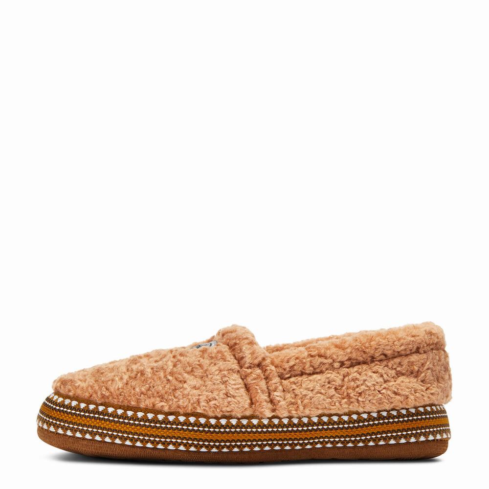 Brown Women's Ariat Snuggle Slippers | 1869-UNVQO