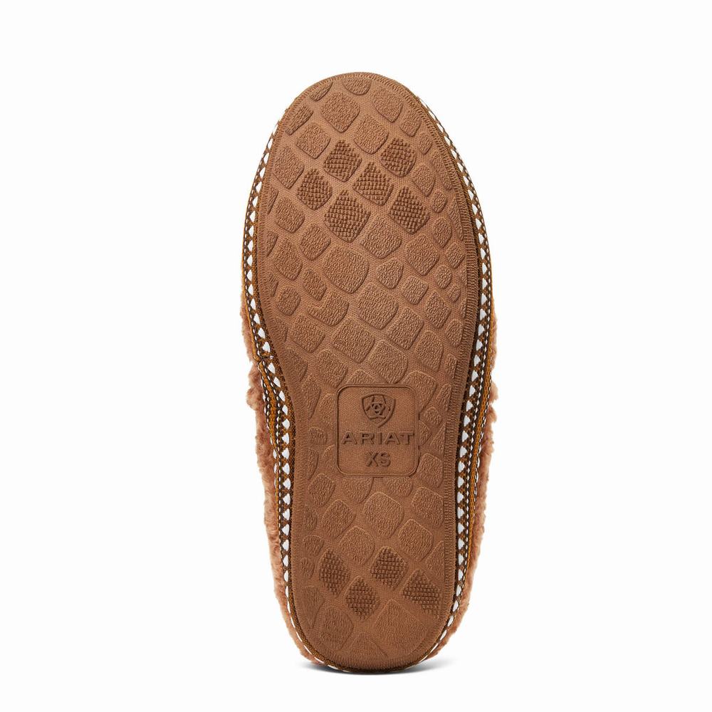 Brown Women's Ariat Snuggle Slippers | 1869-UNVQO