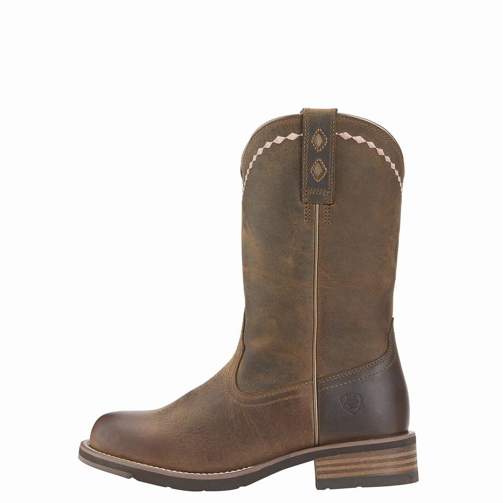 Brown Women's Ariat Unbridled Roper Western Boots | 0437-TGXUD