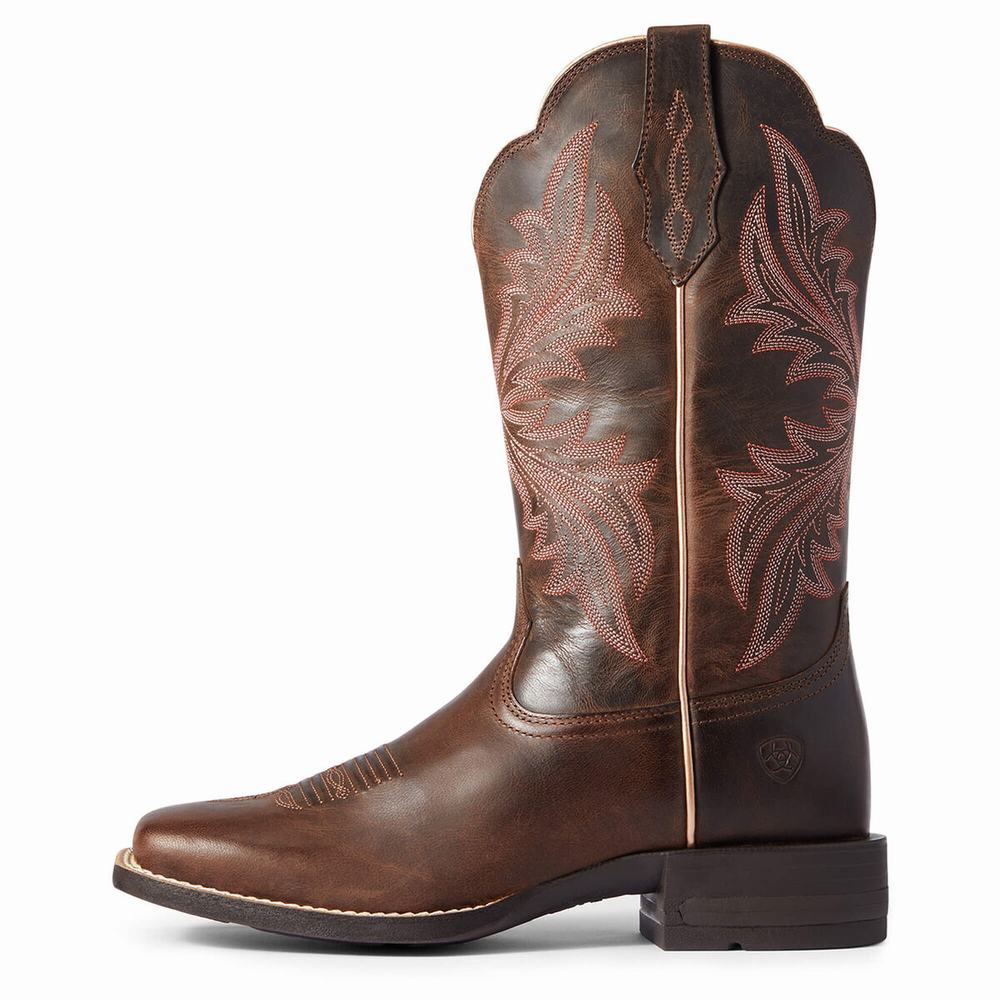 Brown Women's Ariat West Bound Western Boots | 5489-KNJTE