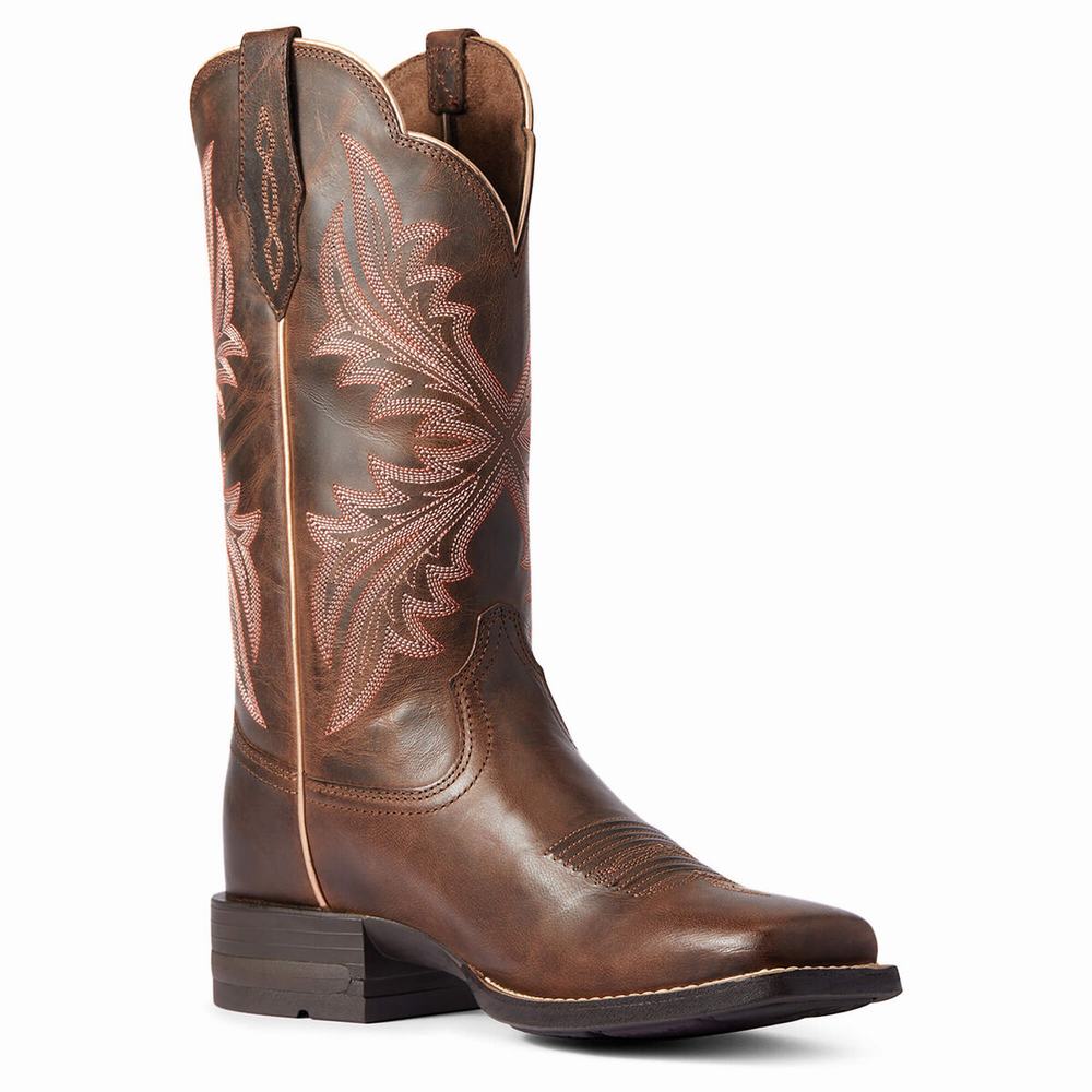 Brown Women's Ariat West Bound Western Boots | 5489-KNJTE