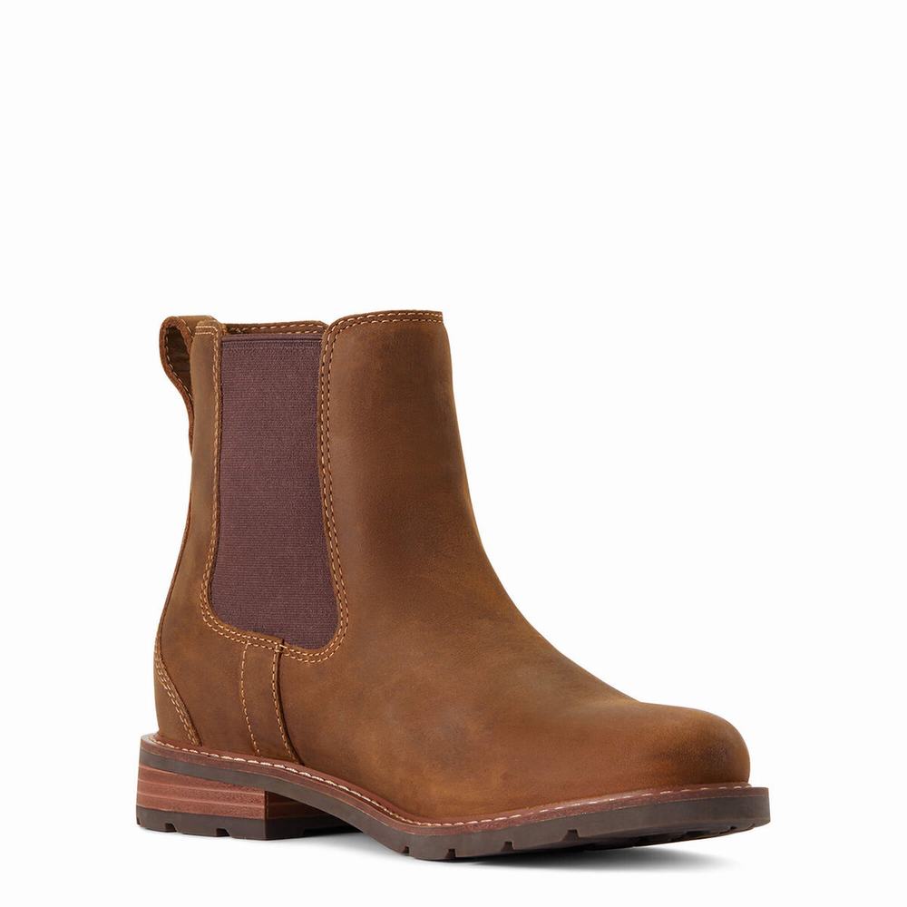 Brown Women's Ariat Wexford Waterproof Booties | 0973-SFGDI