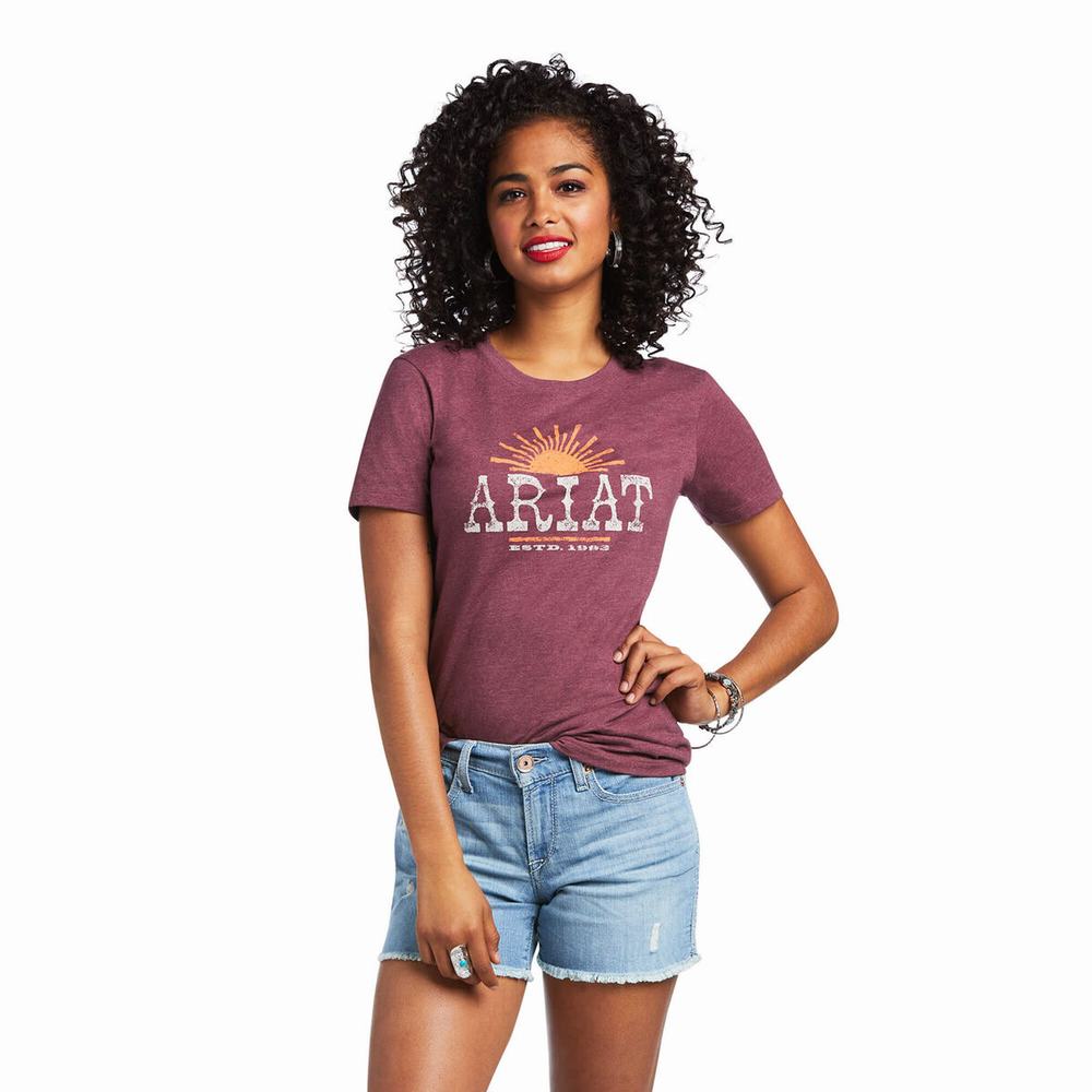 Burgundy Women\'s Ariat Amarillo Tops | 5370-YKECD