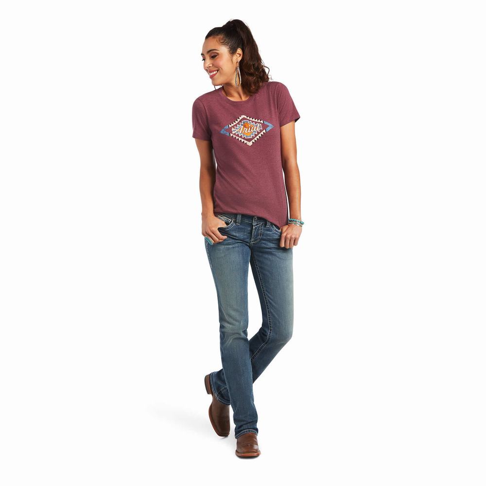 Burgundy Women's Ariat Sol Tops | 2547-YOKJS