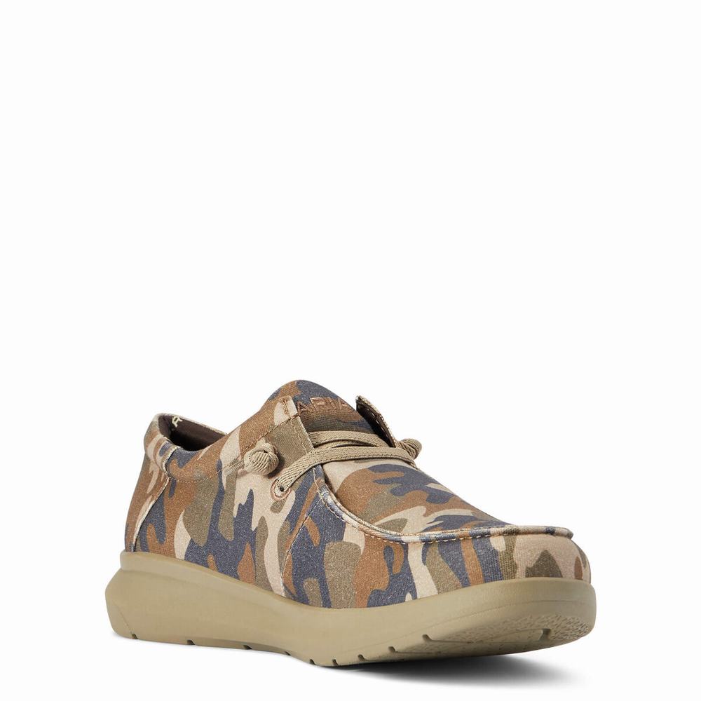 Camo Men's Ariat Hilo Stretch Lace Sneakers | 5301-BGZCE