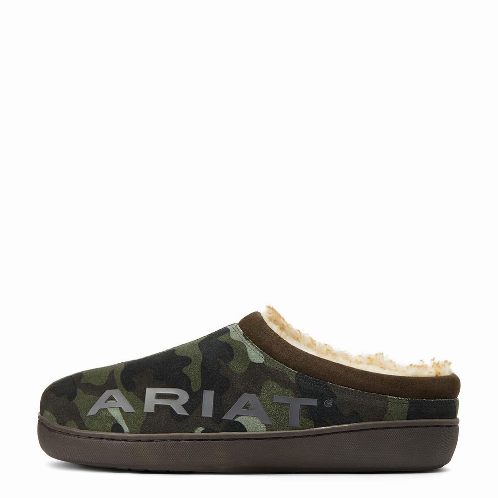 Camo Men's Ariat Logo Back Slippers | 4317-NYQOI