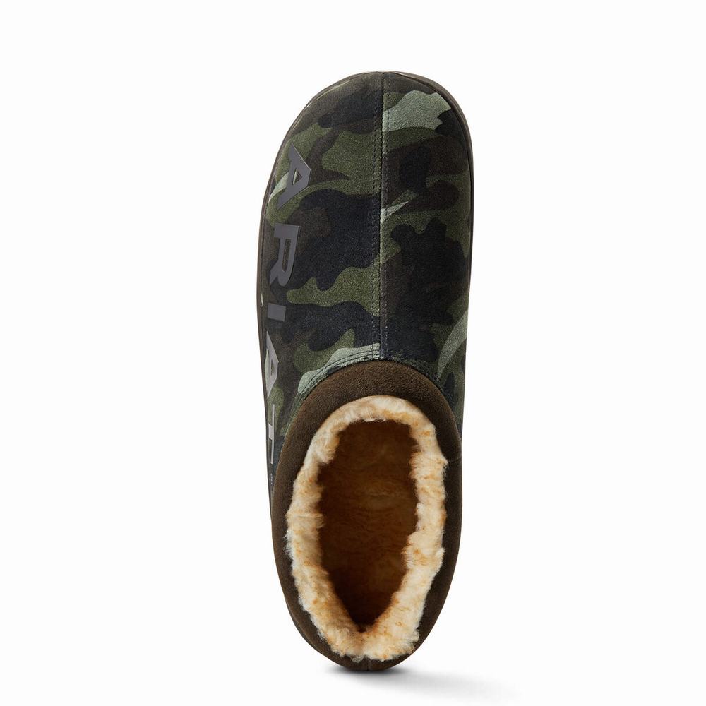 Camo Men's Ariat Logo Back Slippers | 4317-NYQOI