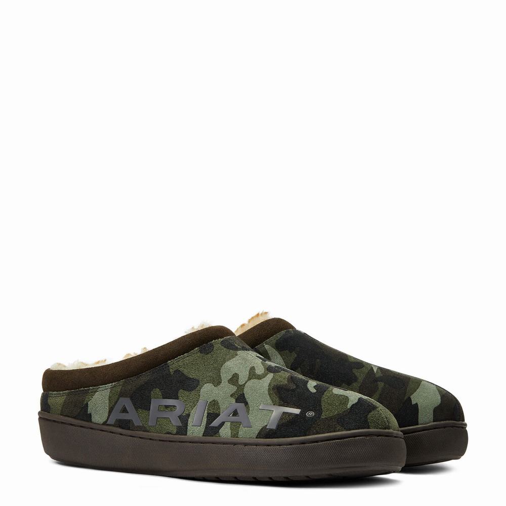 Camo Men's Ariat Logo Back Slippers | 4317-NYQOI