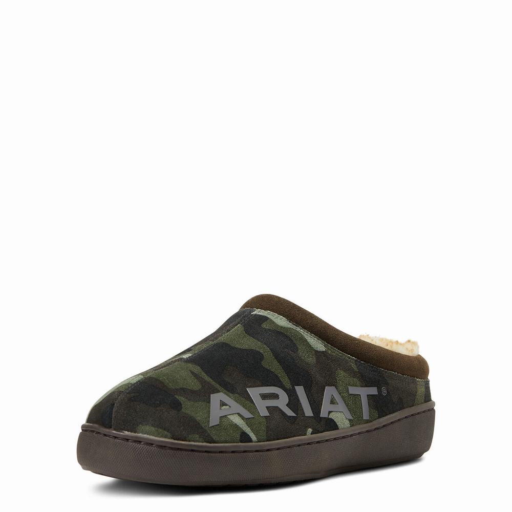 Camo Men\'s Ariat Logo Back Slippers | 4317-NYQOI