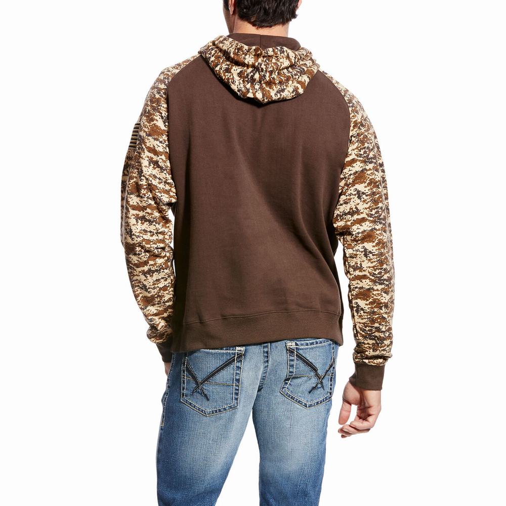 Camo Men's Ariat Patriot Hoodies | 8537-CVXBM