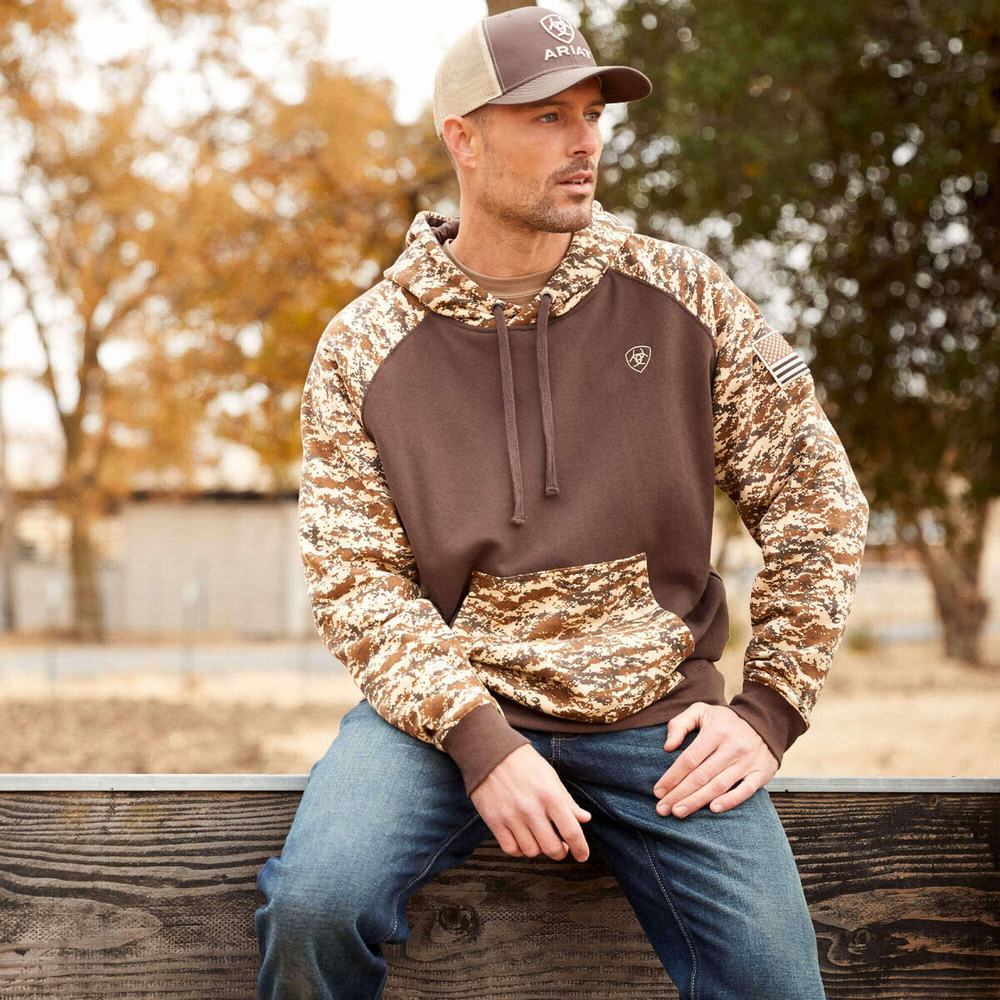 Camo Men's Ariat Patriot Hoodies | 8537-CVXBM