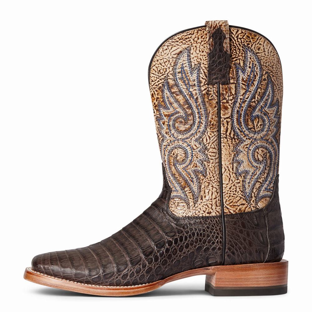 Chocolate Men's Ariat Relentless Denton Western Boots | 6540-WNZDM