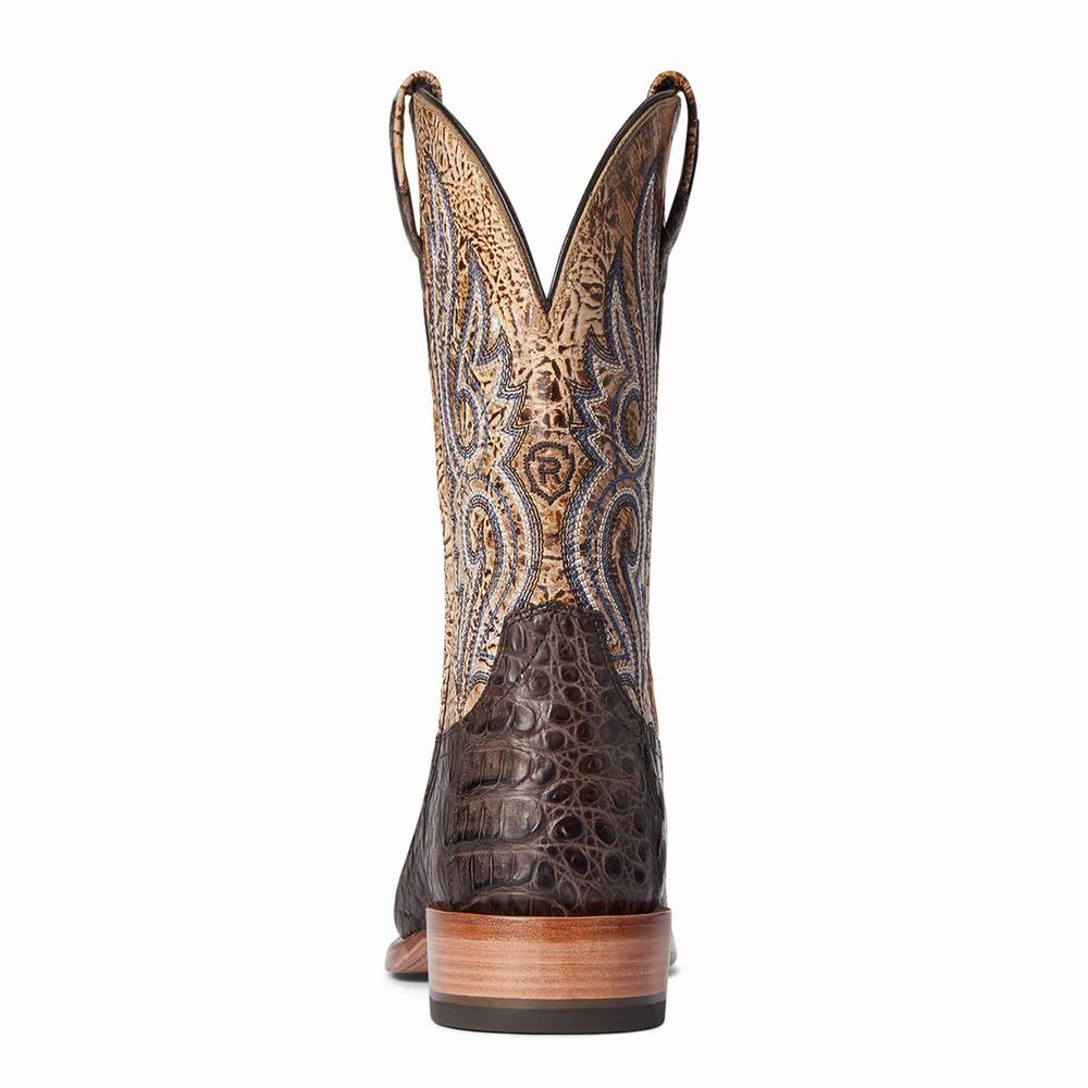 Chocolate Men's Ariat Relentless Denton Western Boots | 6540-WNZDM