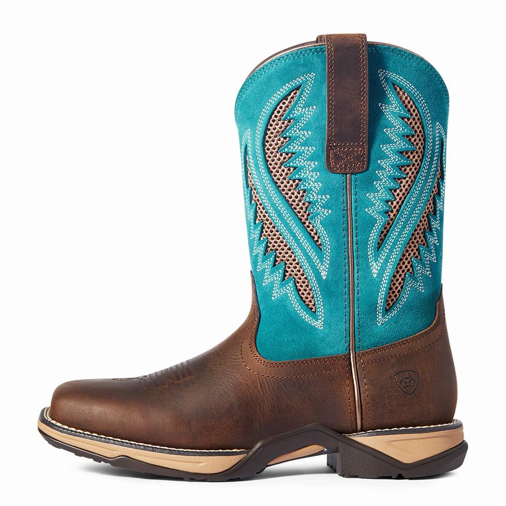 Chocolate Women's Ariat Anthem VentTEK Western Boots | 5926-YVGOU