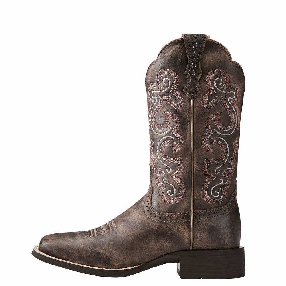 Chocolate Women's Ariat Quickdraw Western Boots | 2180-AVORN