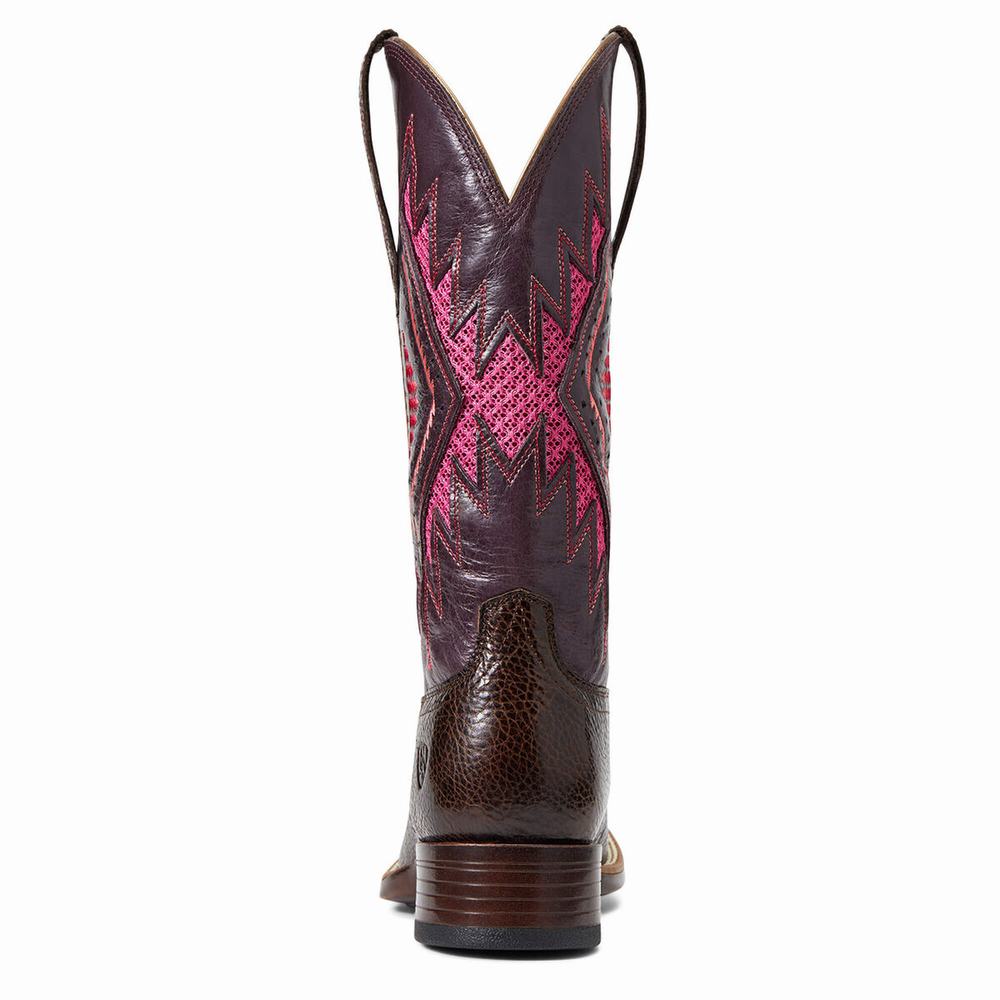 Chocolate Women's Ariat Sienna VentTek 360 Western Boots | 2635-PLQMB