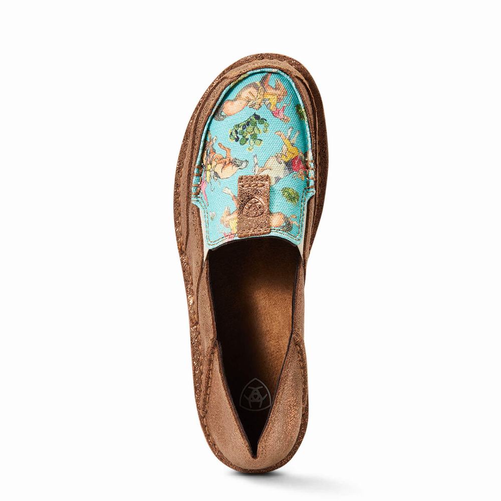 Copper Metal Turquoise Women's Ariat Cruiser Sneakers | 0629-RFHWM