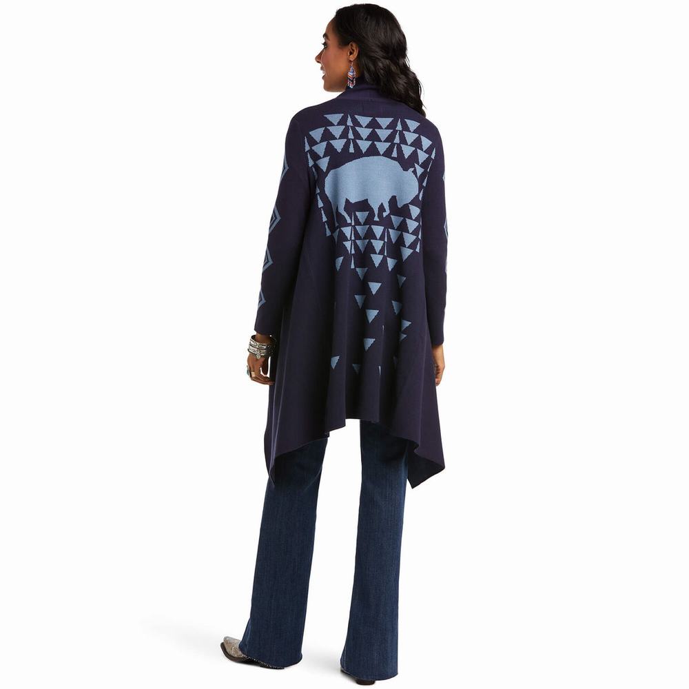 Dark Blue Women's Ariat Roaming Sweaters | 2567-HFUPZ