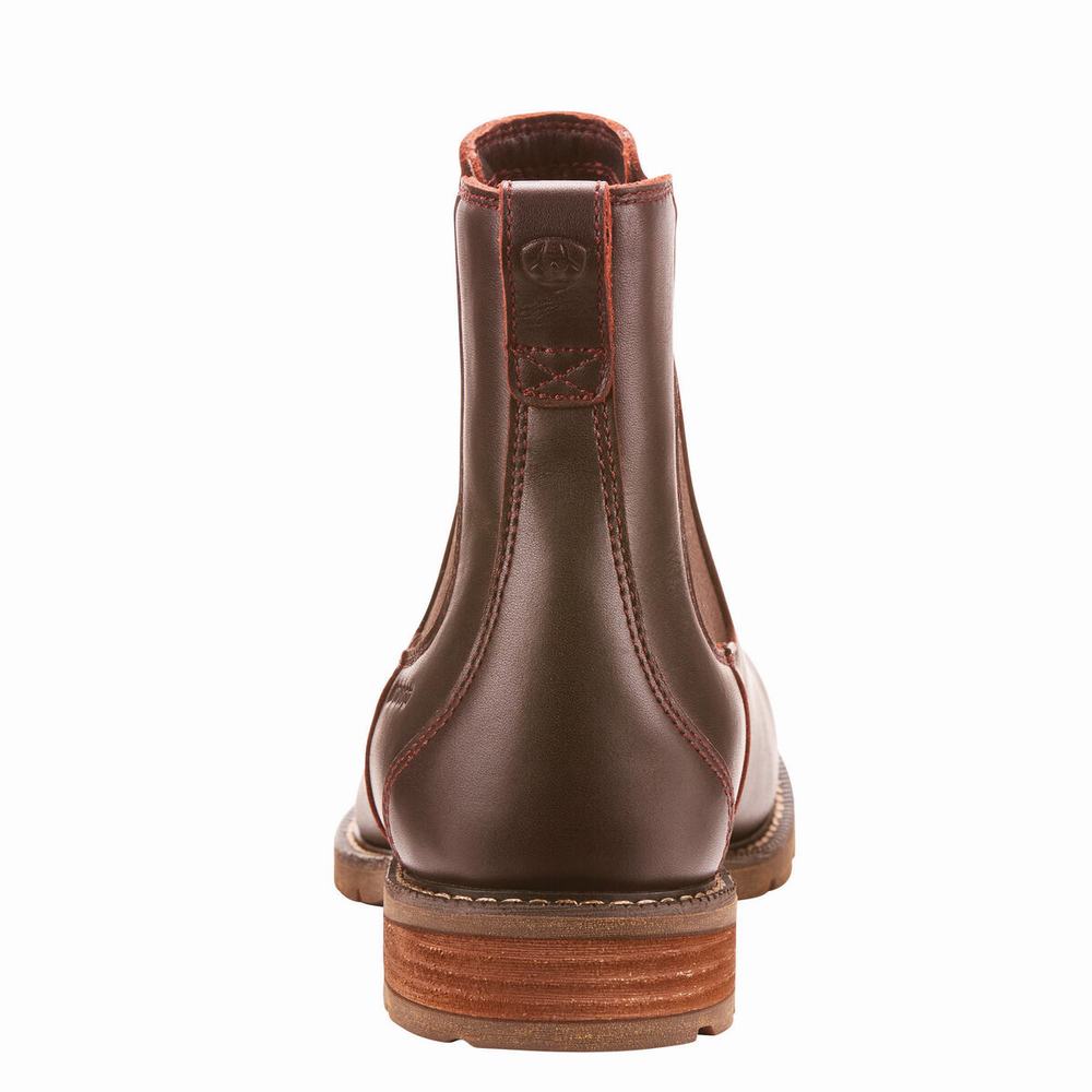 Dark Brown Women's Ariat Wexford Waterproof Dress Boots | 3194-DEISA