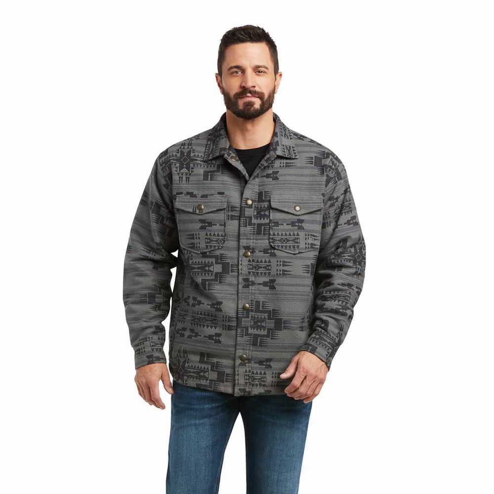 Dark Grey Men\'s Ariat Retro Halderman Insulated Jackets | 8536-GRCOV