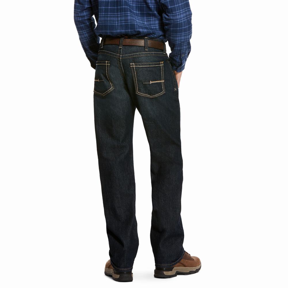 Deep Blue Men's Ariat Rebar M5 DuraStretch Edge Skinny Jeans | 0187-WIEUQ