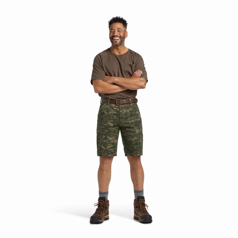 Deep Camo Men's Ariat Rebar DuraStretch Made Tough Cargo Pants | 4396-VDAYT