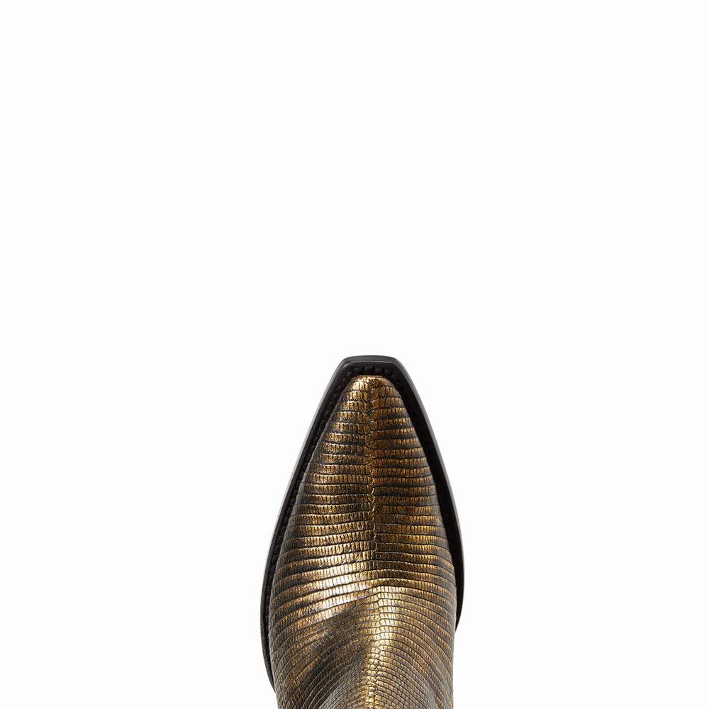 Gold Women's Ariat Dixon Lizard Booties | 1578-FORWE