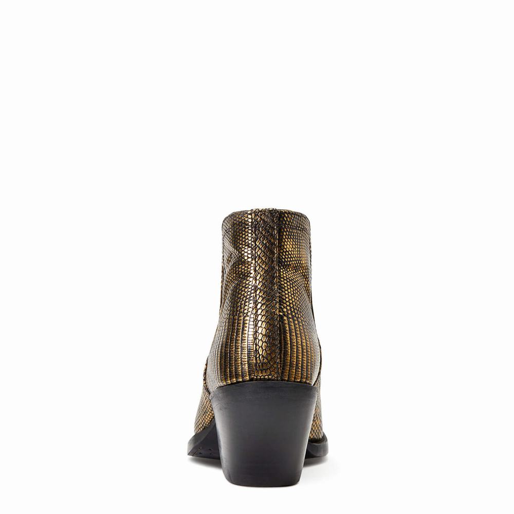 Gold Women's Ariat Dixon Lizard Booties | 1578-FORWE