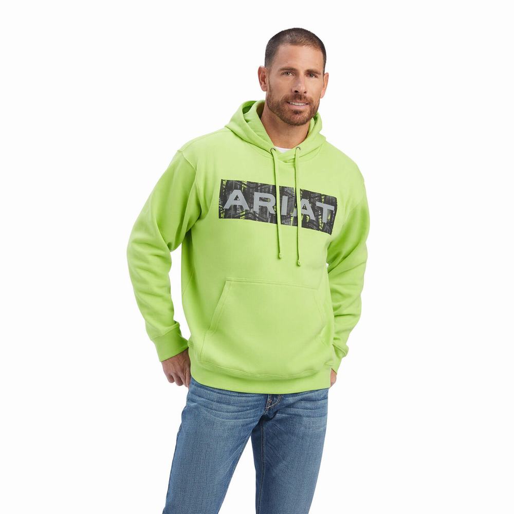 Green Men\'s Ariat Southwest Hoodies | 0493-BZJIF