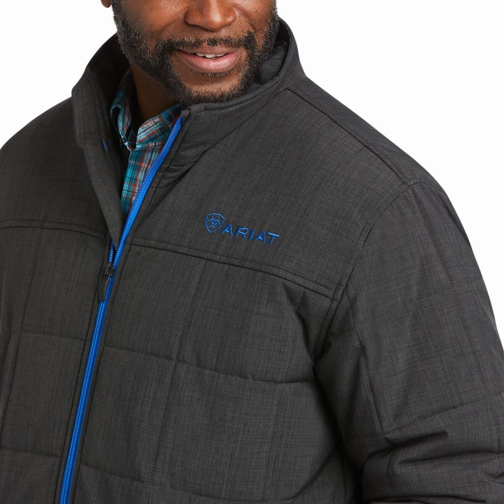 Grey Deep Blue Men's Ariat Crius Insulated Jackets | 2867-CHEDL