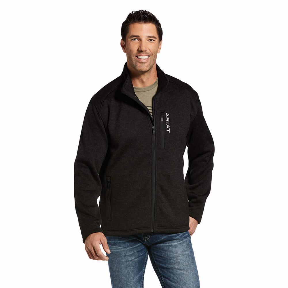 Grey Men\'s Ariat Caldwell Full Zip Hoodies | 8032-FMKGZ