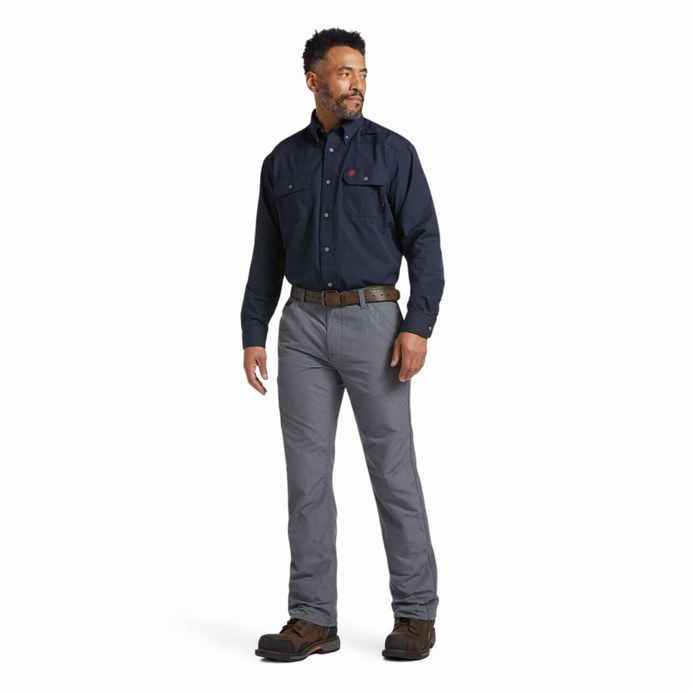 Grey Men's Ariat FR M5 DuraLight Ripstop Pants | 6014-WKFMN