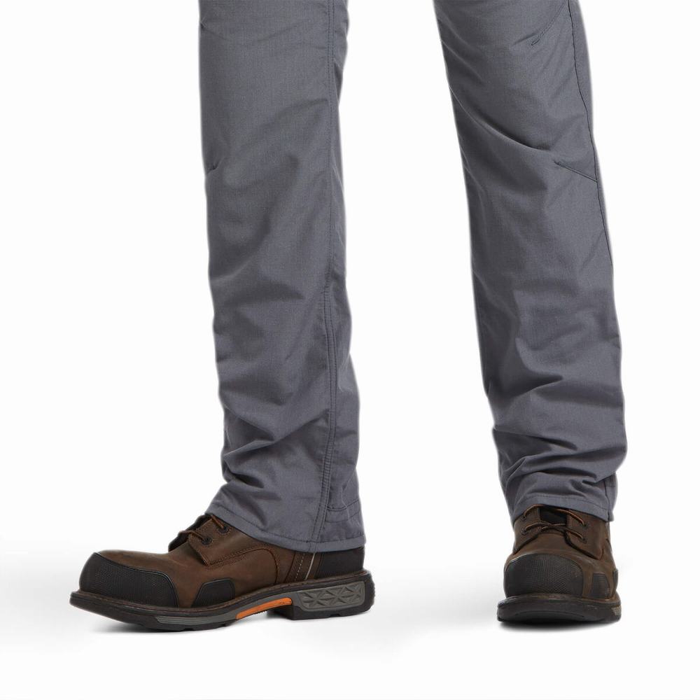 Grey Men's Ariat FR M5 DuraLight Ripstop Pants | 6014-WKFMN