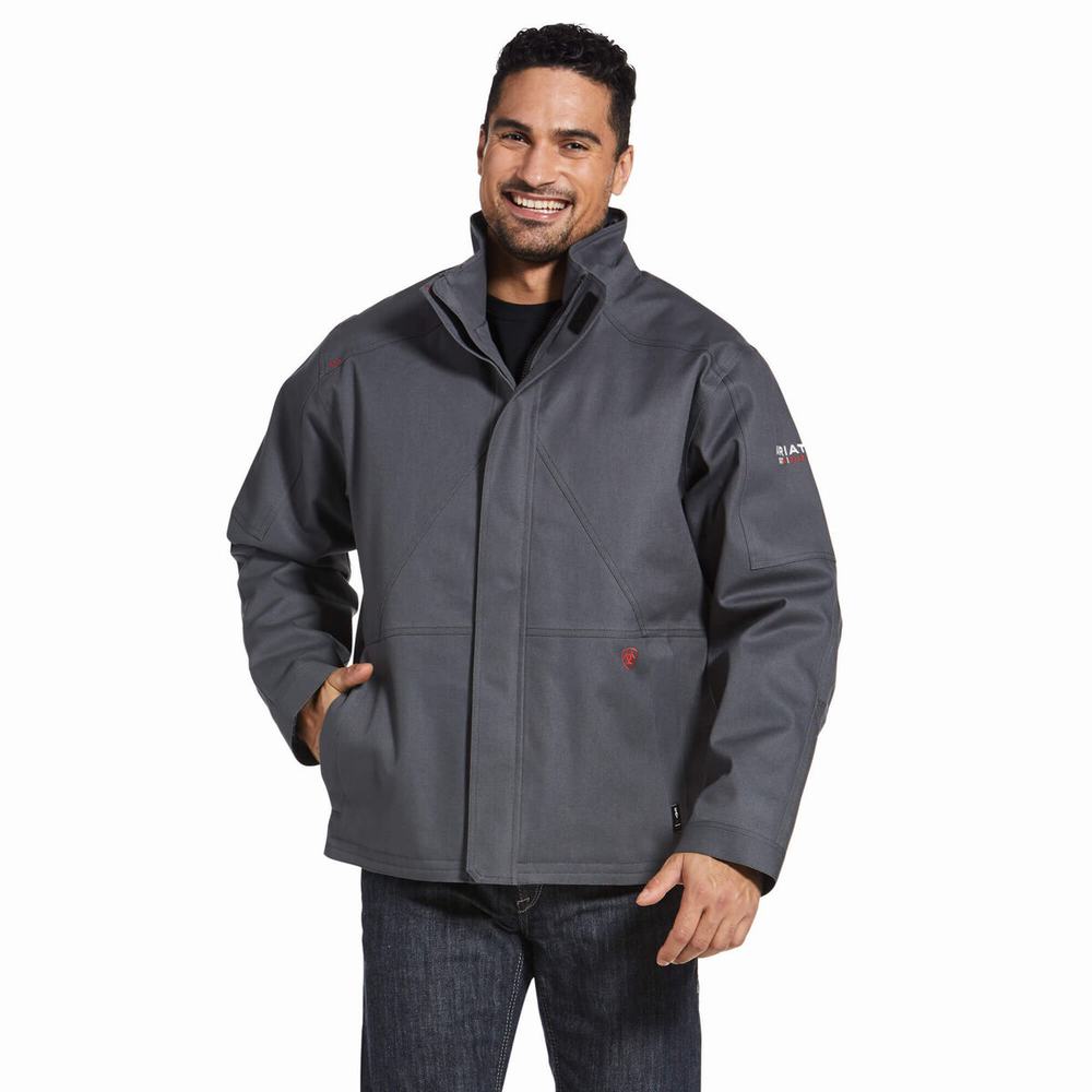 Grey Men\'s Ariat FR Maxmove Waterproof Insulated Jackets | 3920-OPQNS