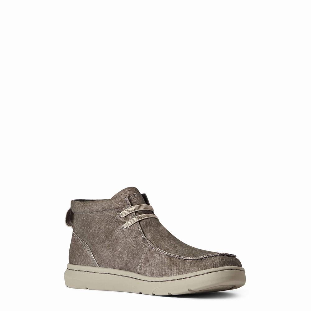 Grey Men's Ariat Hilo Mid Sneakers | 6495-YNMLX