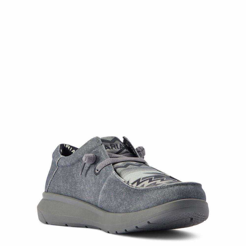 Grey Men's Ariat Hilo Stretch Lace Sneakers | 3526-CXGAE