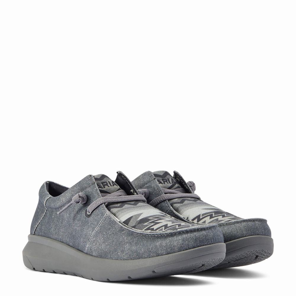 Grey Men's Ariat Hilo Stretch Lace Sneakers | 3526-CXGAE