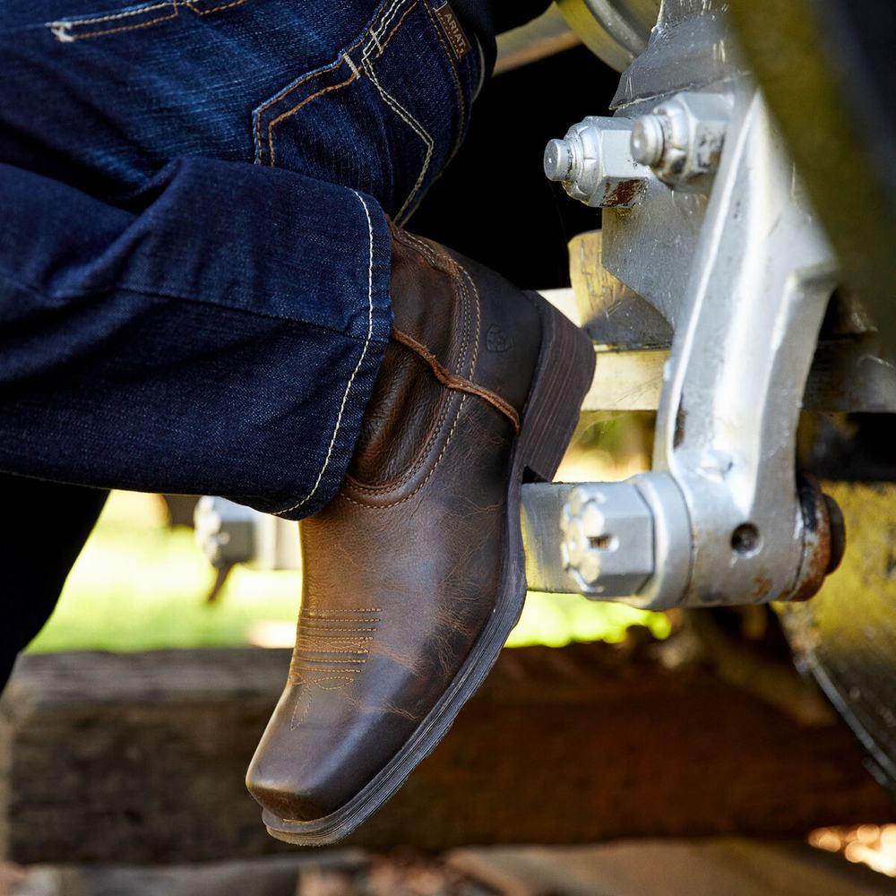 Grey Men's Ariat Rambler Dress Boots | 9823-RSYTJ