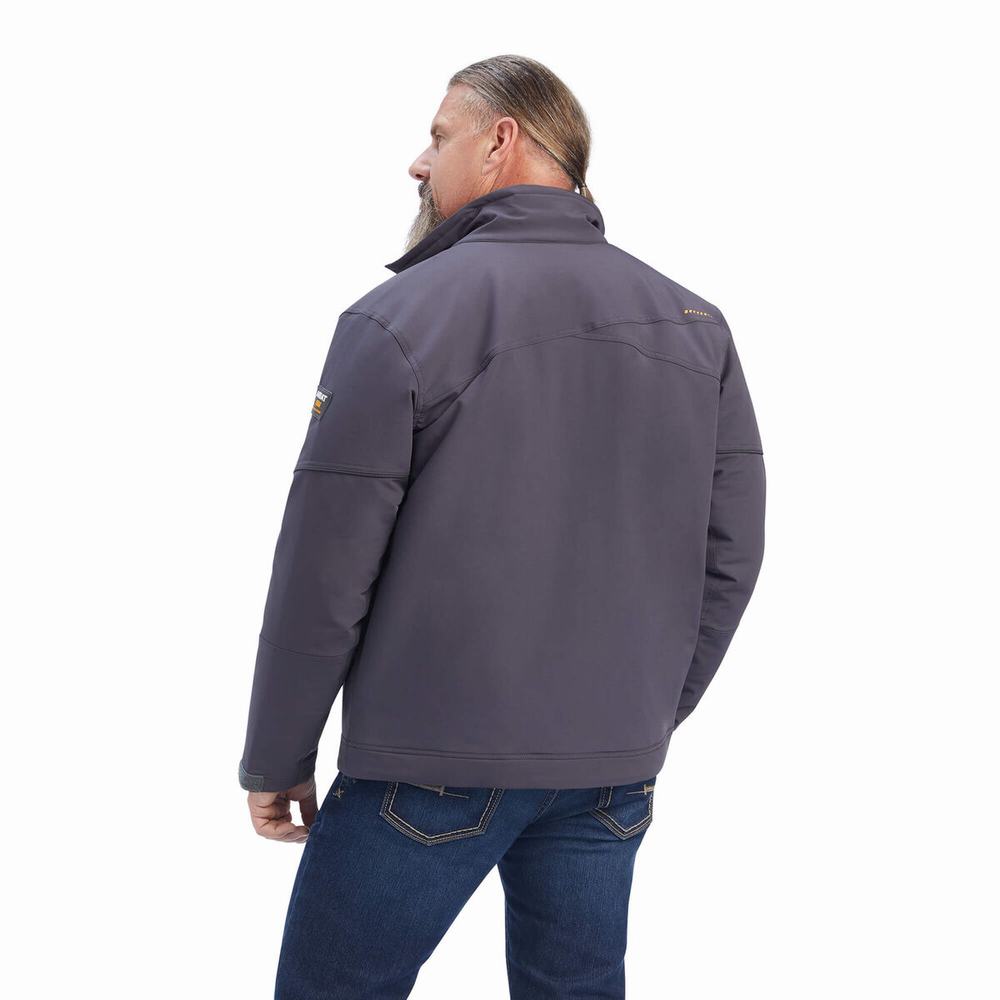 Grey Men's Ariat Rebar Dri-Tek DuraStretch Insulated Jackets | 6835-HFZBG